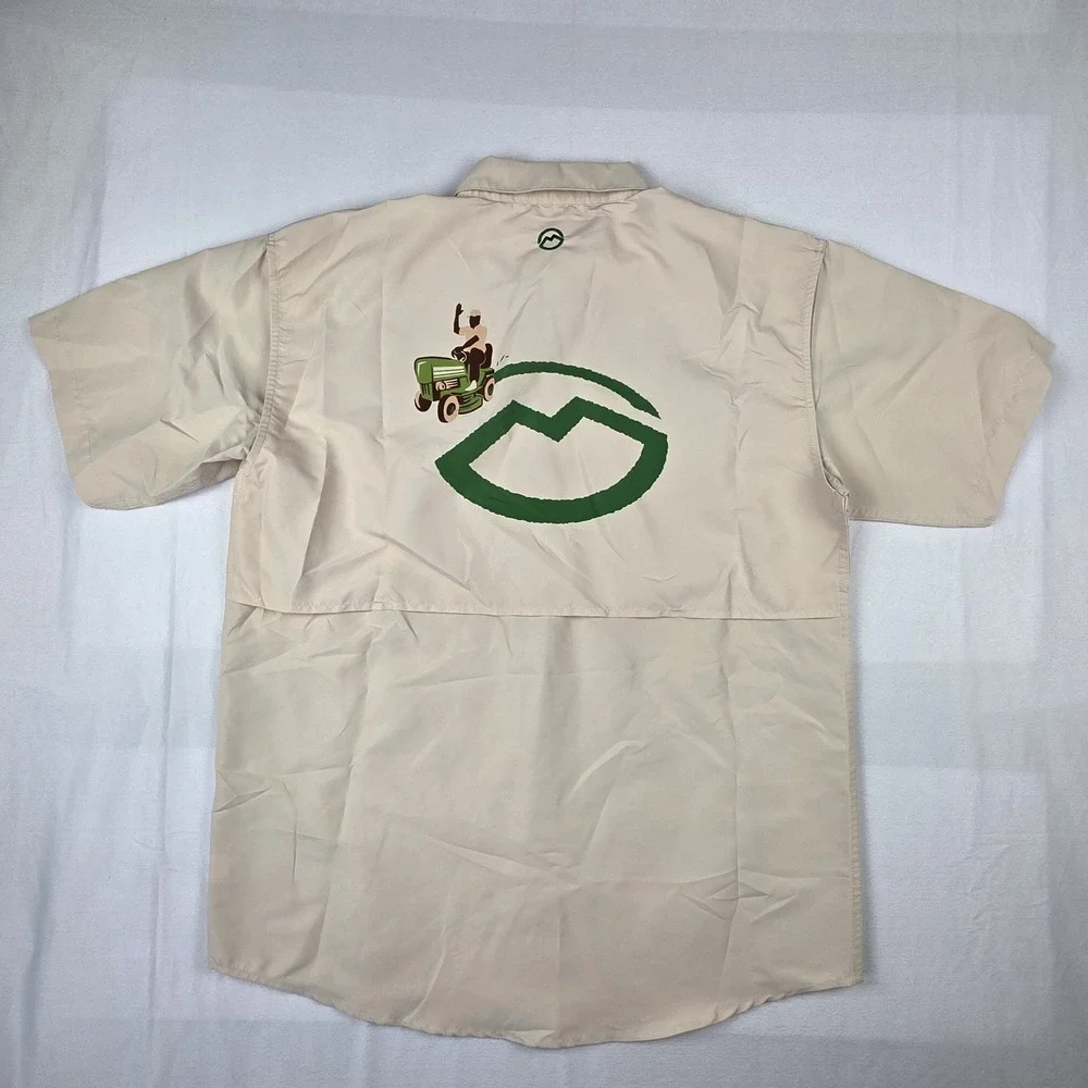 Magellan Men's‎ Laguna Madre Lawnmower Dad Short Sleeve Top Size M Beige